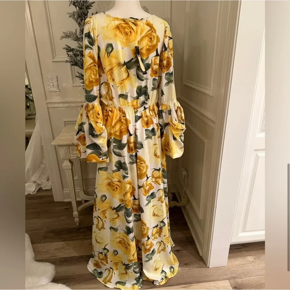 NWT Junk Gypsy QMP Floral Boho Tie Waist Maxi Dress - Picture 3 of 10